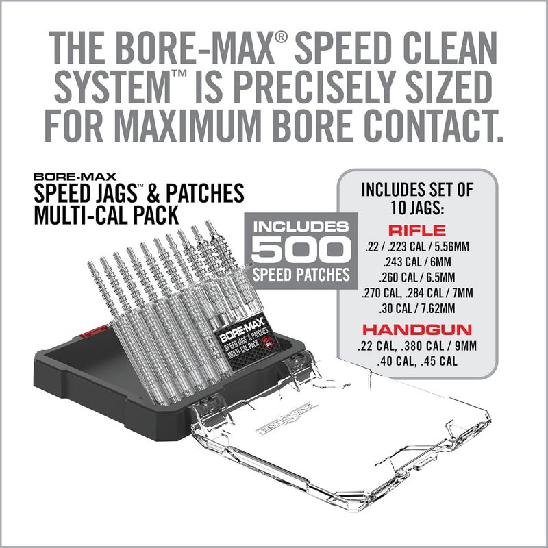Real Avid Bore Max Speed Jags and Patches Multi Cal Pack – 10 Jags and 500 Patches for Faster Bore Cleaning with Deeper Surface Contact and Long Lasting Nickel Plated Fit for Handgun & Rifle Calibers - Image 2